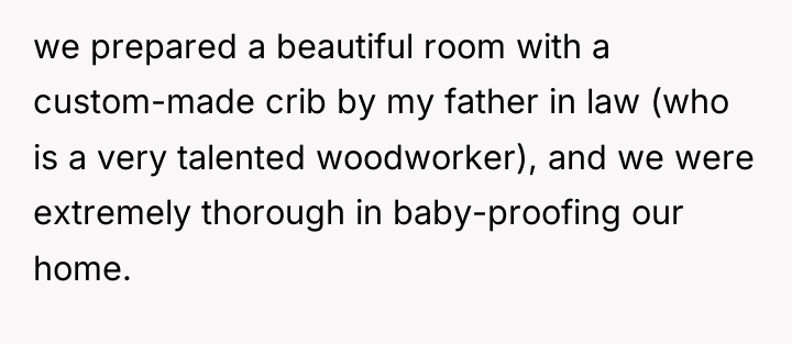 we prepared a beautiful room with a custom-made crib by...
