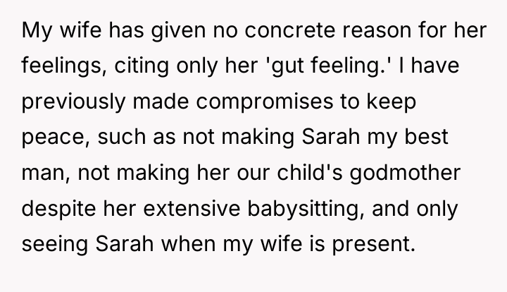 My wife has given no concrete reason for her feelings,...