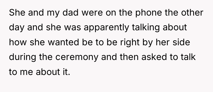 She and my dad were on the phone the other...