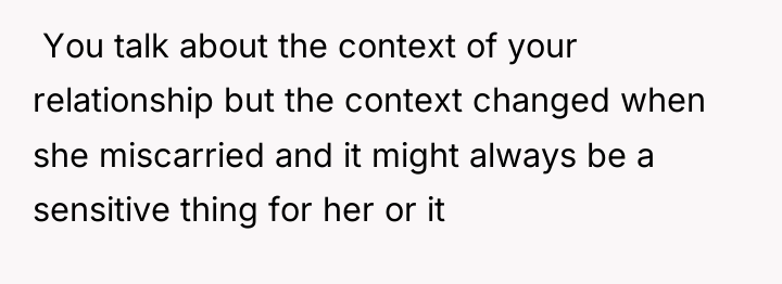  You talk about the context of your relationship but...