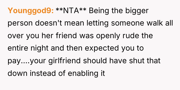 Younggod9 **NTA** Being the bigger person doesn't mean letting someone...