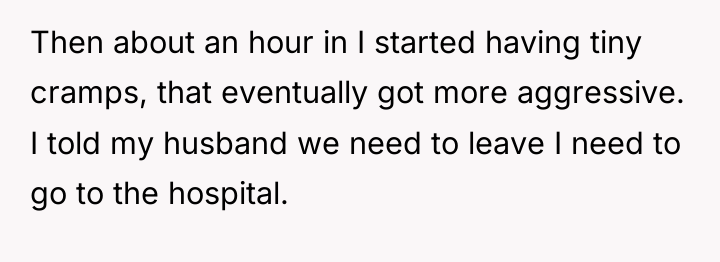 Then about an hour in I started having tiny cramps,...