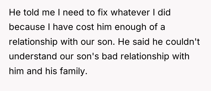 He told me I need to fix whatever I did...
