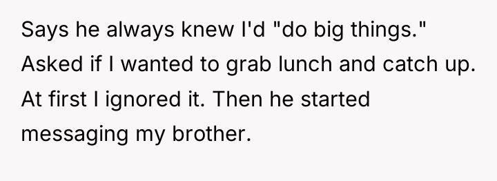 Says he always knew I'd "do big things." Asked if...