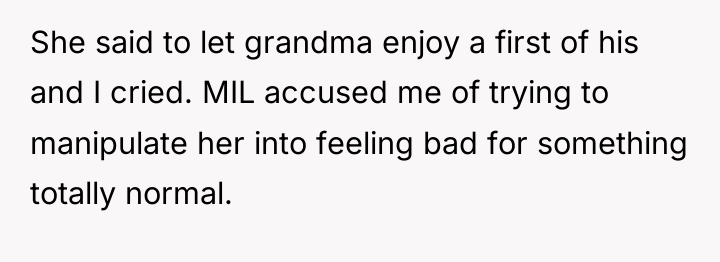She said to let grandma enjoy a first of his...