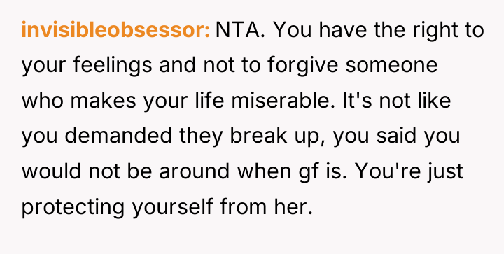invisibleobsessor NTA. You have the right to your feelings and...