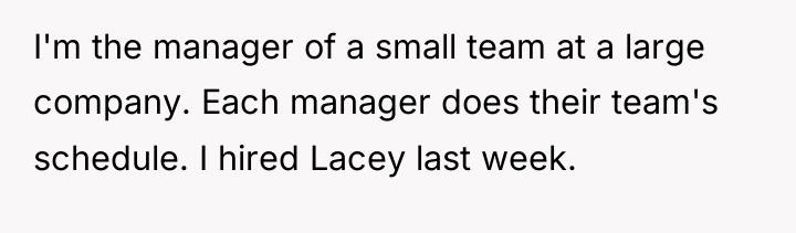I'm the manager of a small team at a large...