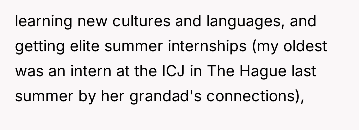 learning new cultures and languages, and getting elite summer internships...