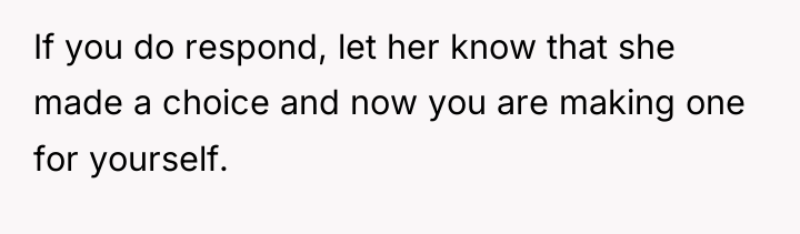 If you do respond, let her know that she made...
