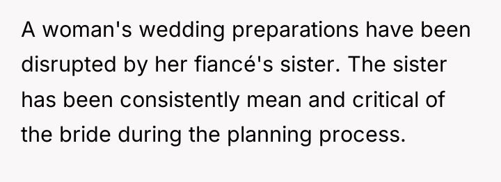 A woman's wedding preparations have been disrupted by her fiancé's...