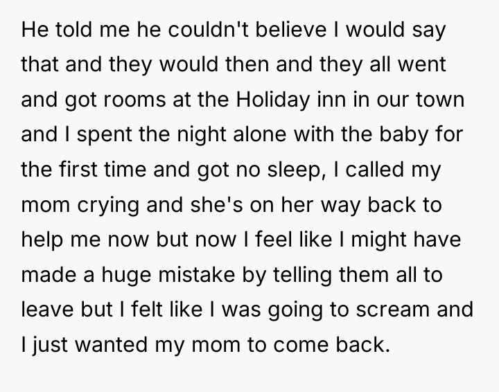 He told me he couldn't believe I would say that...