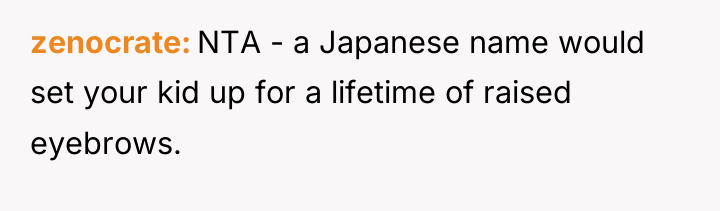 zenocrate NTA - a Japanese name would set your kid...