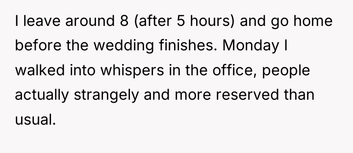 I leave around 8 (after 5 hours) and go home...