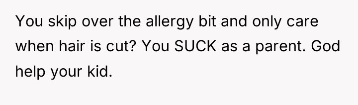 You skip over the allergy bit and only care when...