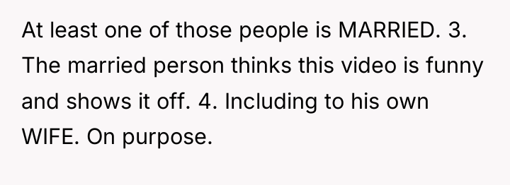 At least one of those people is MARRIED. 3. The...