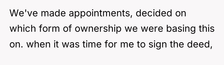 We've made appointments, decided on which form of ownership we...