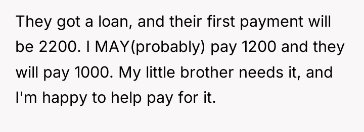 They got a loan, and their first payment will be...