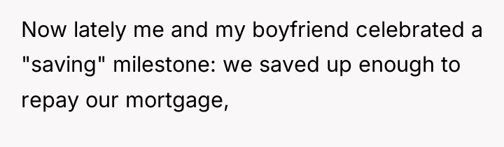 Now lately me and my boyfriend celebrated a "saving" milestone:...