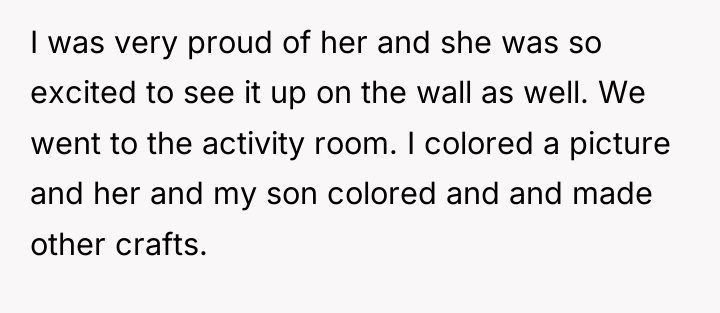I was very proud of her and she was so...