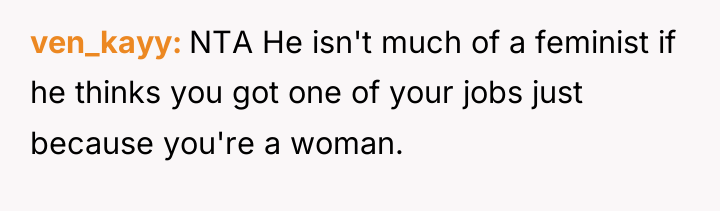 ven_kayy NTA He isn't much of a feminist if he...