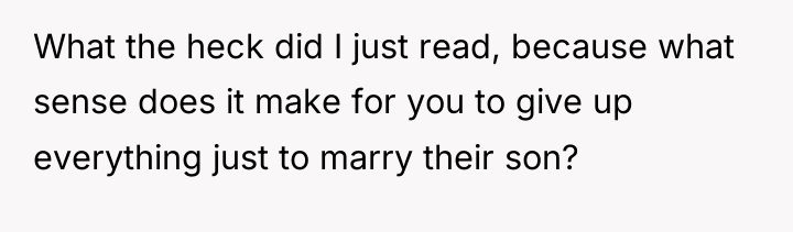 What the heck did I just read, because what sense...