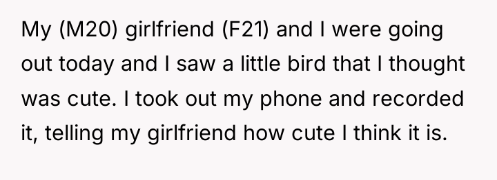 My (M20) girlfriend (F21) and I were going out today...