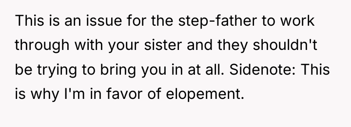 This is an issue for the step-father to work through...