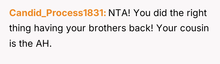 Candid_Process1831 NTA! You did the right thing having your brothers...