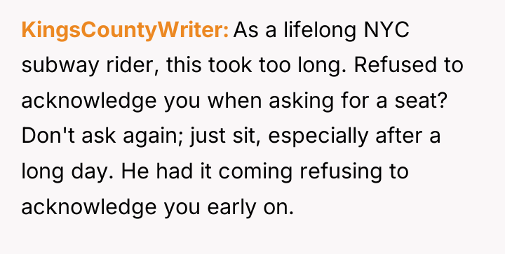 KingsCountyWriter As a lifelong NYC subway rider, this took too...