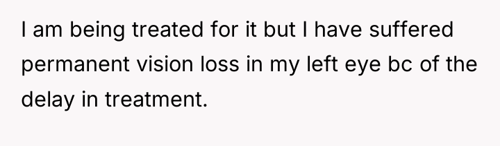 I am being treated for it but I have suffered...