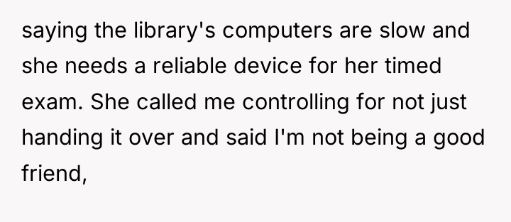 saying the library's computers are slow and she needs a...