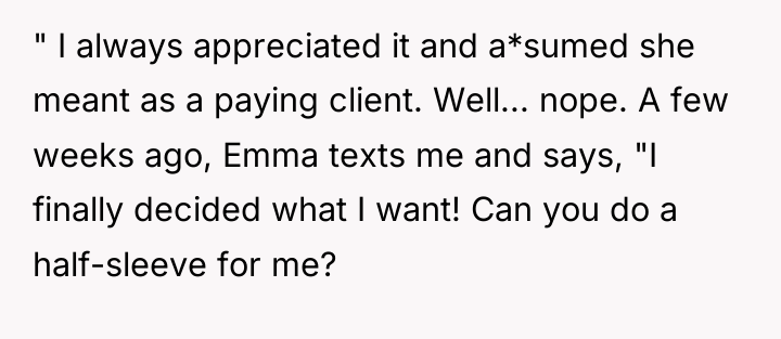 " I always appreciated it and a*sumed she meant as...