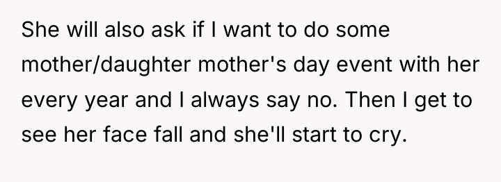 She will also ask if I want to do some...