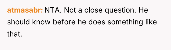 atmasabr NTA. Not a close question. He should know before...