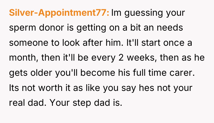Silver-Appointment77 Im guessing your sperm donor is getting on a...