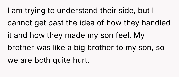 I am trying to understand their side, but I cannot...