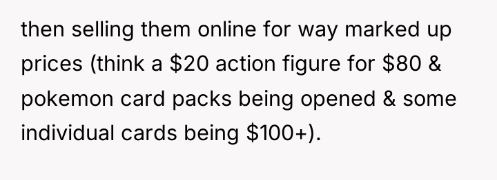 then selling them online for way marked up prices (think...