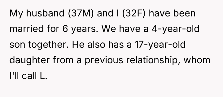 My husband (37M) and I (32F) have been married for...