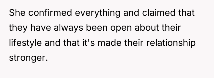 She confirmed everything and claimed that they have always been...