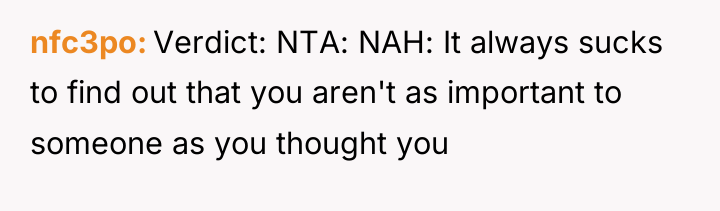 nfc3po Verdict: NTA: NAH: It always sucks to find out...
