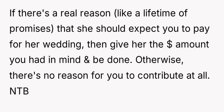 If there's a real reason (like a lifetime of promises)...