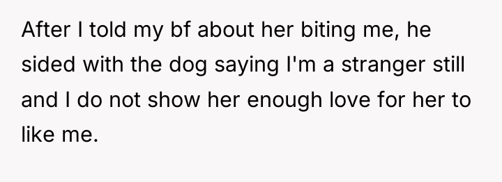 After I told my bf about her biting me, he...