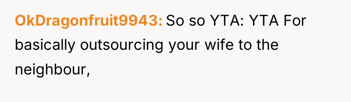 OkDragonfruit9943 So so YTA: YTA For basically outsourcing your wife...