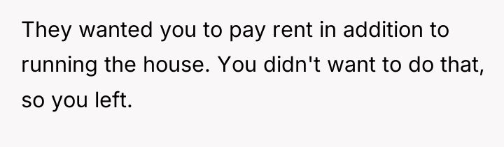 They wanted you to pay rent in addition to running...