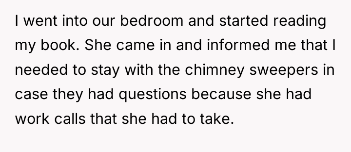 I went into our bedroom and started reading my book....