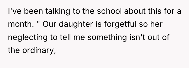 I've been talking to the school about this for a...
