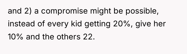 and 2) a compromise might be possible, instead of every...