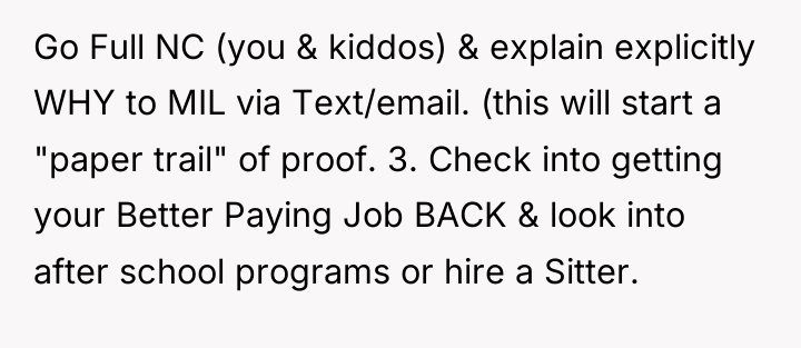 Go Full NC (you & kiddos) & explain explicitly WHY...