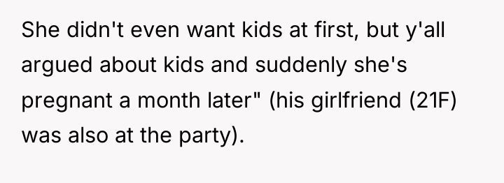 She didn't even want kids at first, but y'all argued...