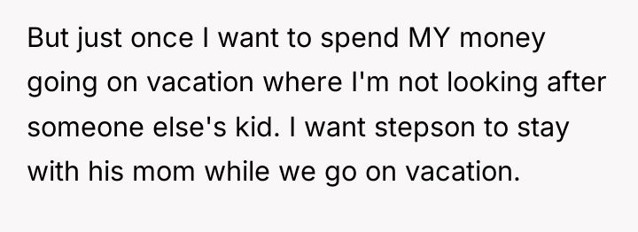But just once I want to spend MY money going...
